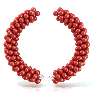 Beyaz izole kırmızı balonlar ark defne