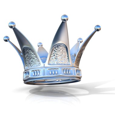 Beyaz bir arka plan üzerinde izole gümüş crown. Yan görünüm
