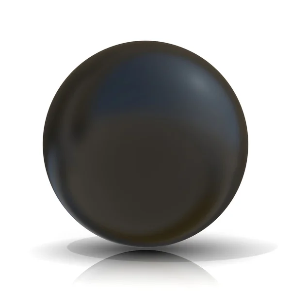 Esfera preta 3D isolada no fundo branco — Fotografia de Stock