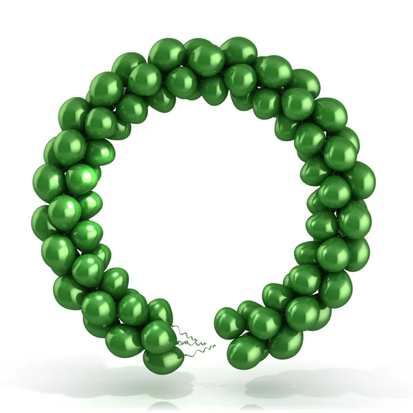 Grüner Ballonkranz, isoliert auf weiß — Stockfoto