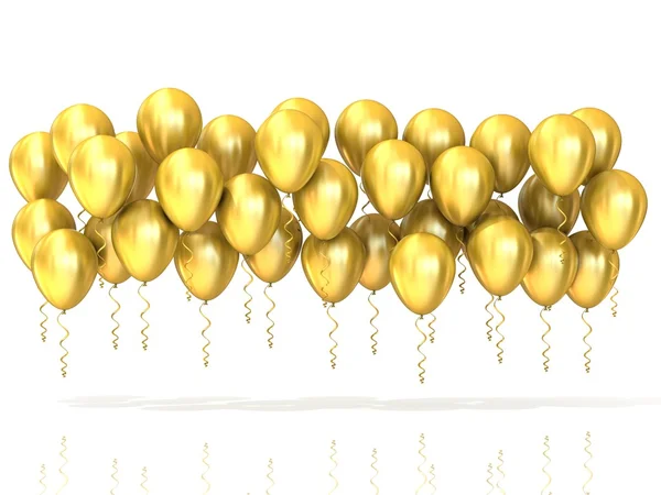 Χρυσή κομματικού καυγά μπαλόνια, που απομονώνονται σε λευκό φόντο — Φωτογραφία Αρχείου