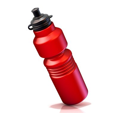 Kırmızı plastik spor şişe şişe