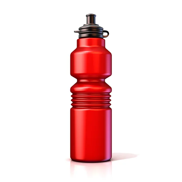 Kırmızı plastik spor şişe şişe — Stok fotoğraf