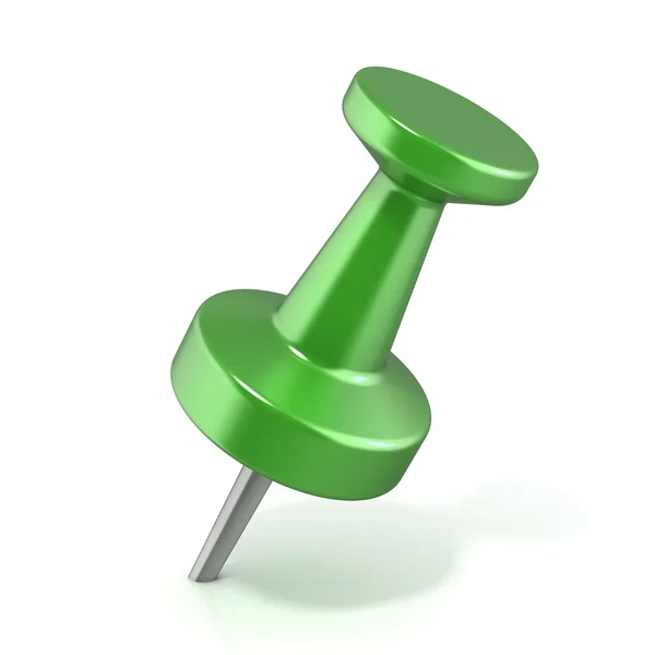 Green pushpin, stabbed — Stock Photo, Image