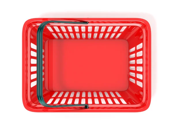 Kırmızı alışveriş sepeti, üstten görünüm
