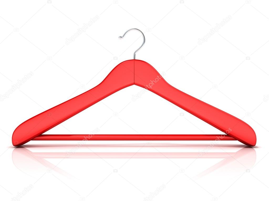 Red clothes hangers