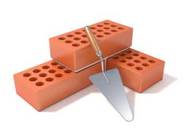 Tuğla duvar inşa kavramı yapılan delikli adet seramik taş