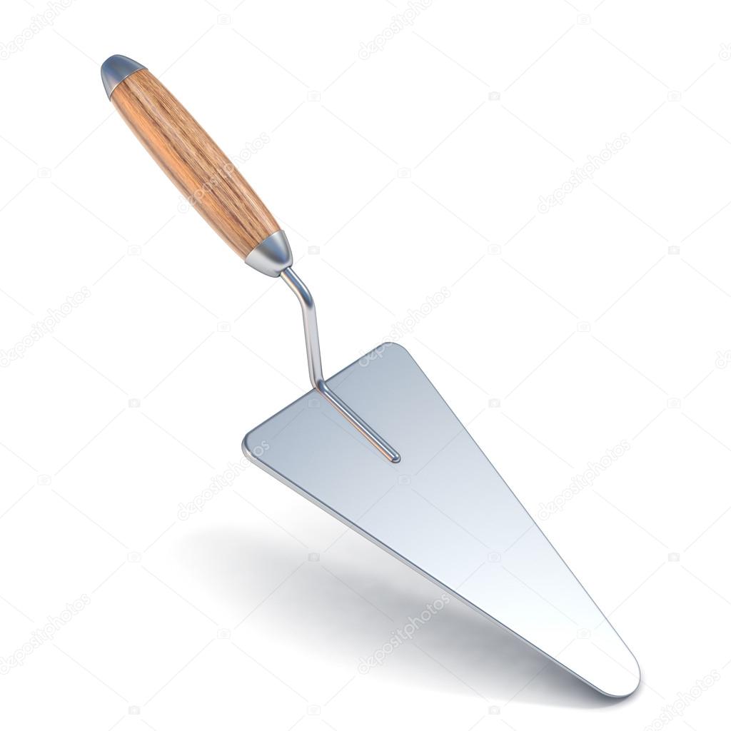 Plastering trowel with soft shadow