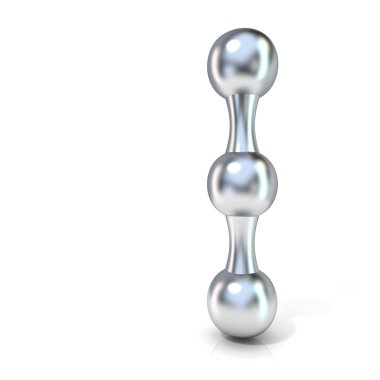 Moleküler font sayısal rakam toplama, 1-One. 3d render illüstrasyon izole beyaz arka plan üzerinde.