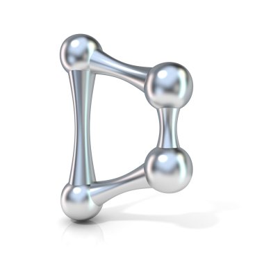 Moleküler yazı tipi tahsilat mektubu - ö. 3d render illüstrasyon izole beyaz arka plan üzerinde