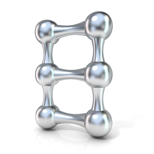 Molekylär numeriska siffror typsnittssamling, 8-åtta. 3D render illustration isolerade på vit bakgrund. — Stockfoto
