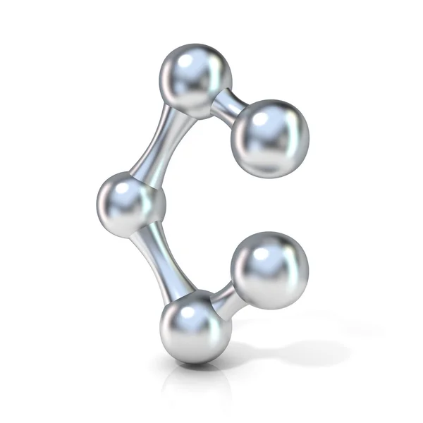 Molekylär teckensnitt kravbrev - C. 3d render illustration, isolerad på vit bakgrund — Stockfoto