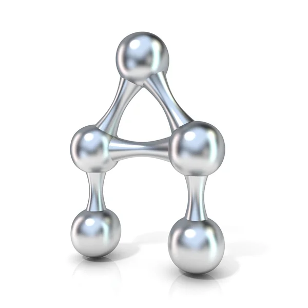 分子フォント コレクションの手紙 - A. 3 d レンダリング図では、白い背景で隔離 — ストック写真