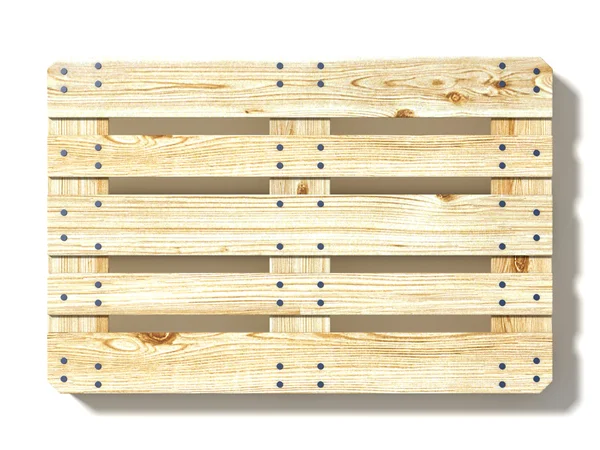 Euro pallet. Top view. 3D render illustration isolated on white background — Stock Photo, Image