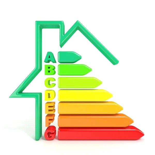 Enerji verimliliği sembolü ve yeşil ev illüstrasyon çizgi şeklinde — Stok fotoğraf