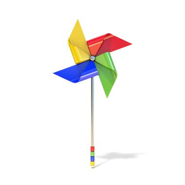 Fırıldak oyuncak, dört taraflı, farklı renkli pervane kanatları