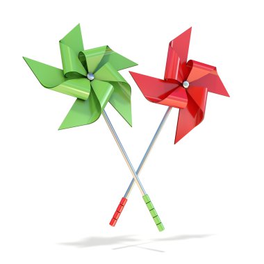 Kırmızı ve yeşil pinwheels