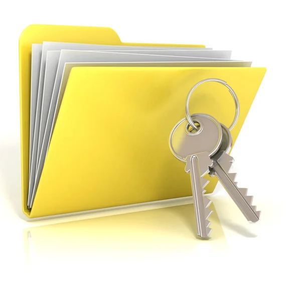 Keys and folder icon — Stock Photo, Image