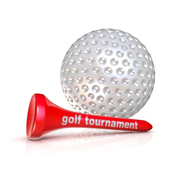 Golf ball and tee. Golf tournament sign — Stock Photo, Image