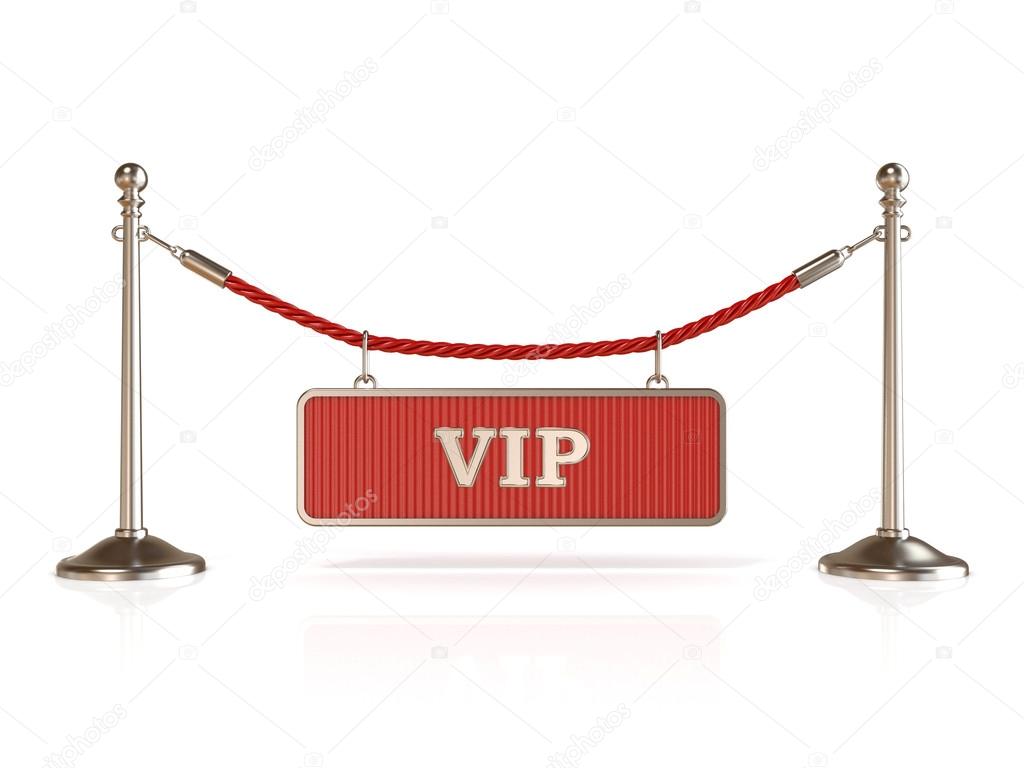 Velvet rope barrier, with VIP sign