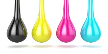 CMYK mürekkep damlacıkları işareti