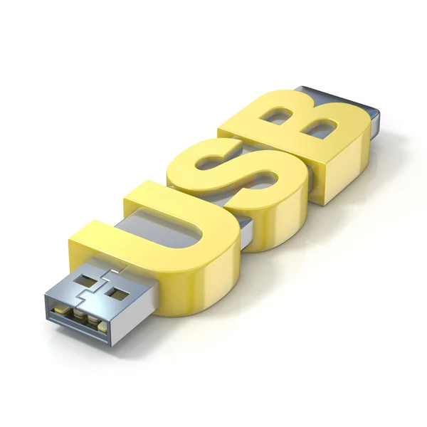 USB flash memory, made with the word USB — Stock Photo, Image