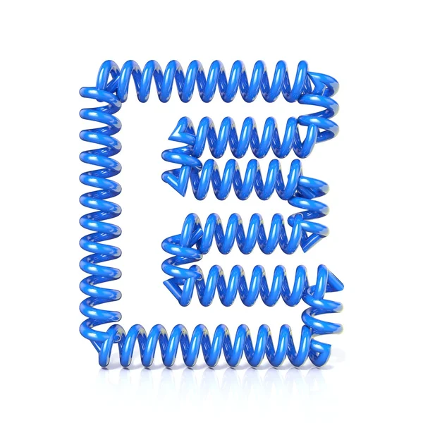 Resorte, espiral cable fuente colección letra - E. 3D — Foto de Stock