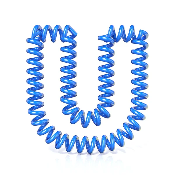 Resorte, espiral cable fuente colección letra - U 3D — Foto de Stock
