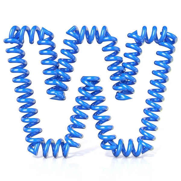 Resorte, espiral letra cable colección letra - W. 3D —  Fotos de Stock