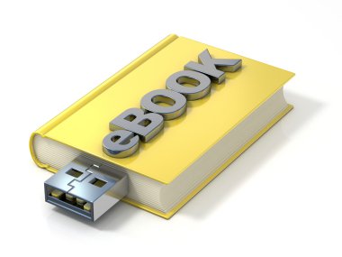 EBook Usb fiş ile. 3D render