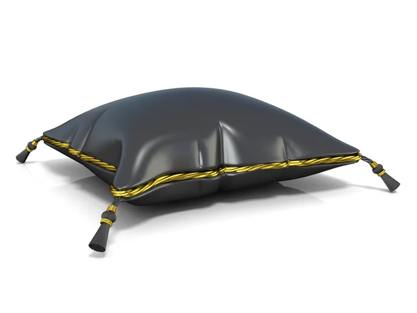 Royal czarne skórzane poduszki. renderowania 3D — Zdjęcie stockowe