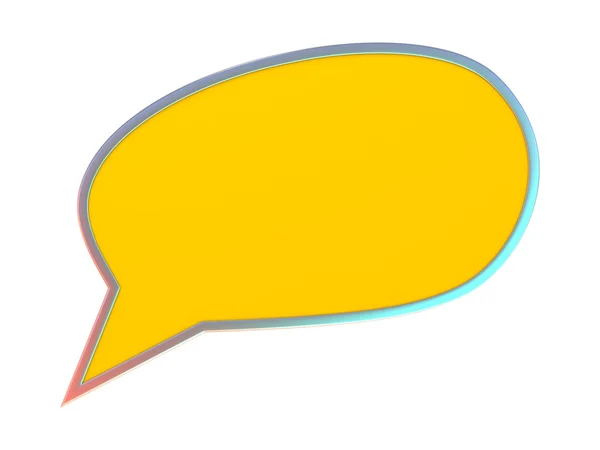 Orange blank speech bubble. Ilustrasi 3D — Stok Foto