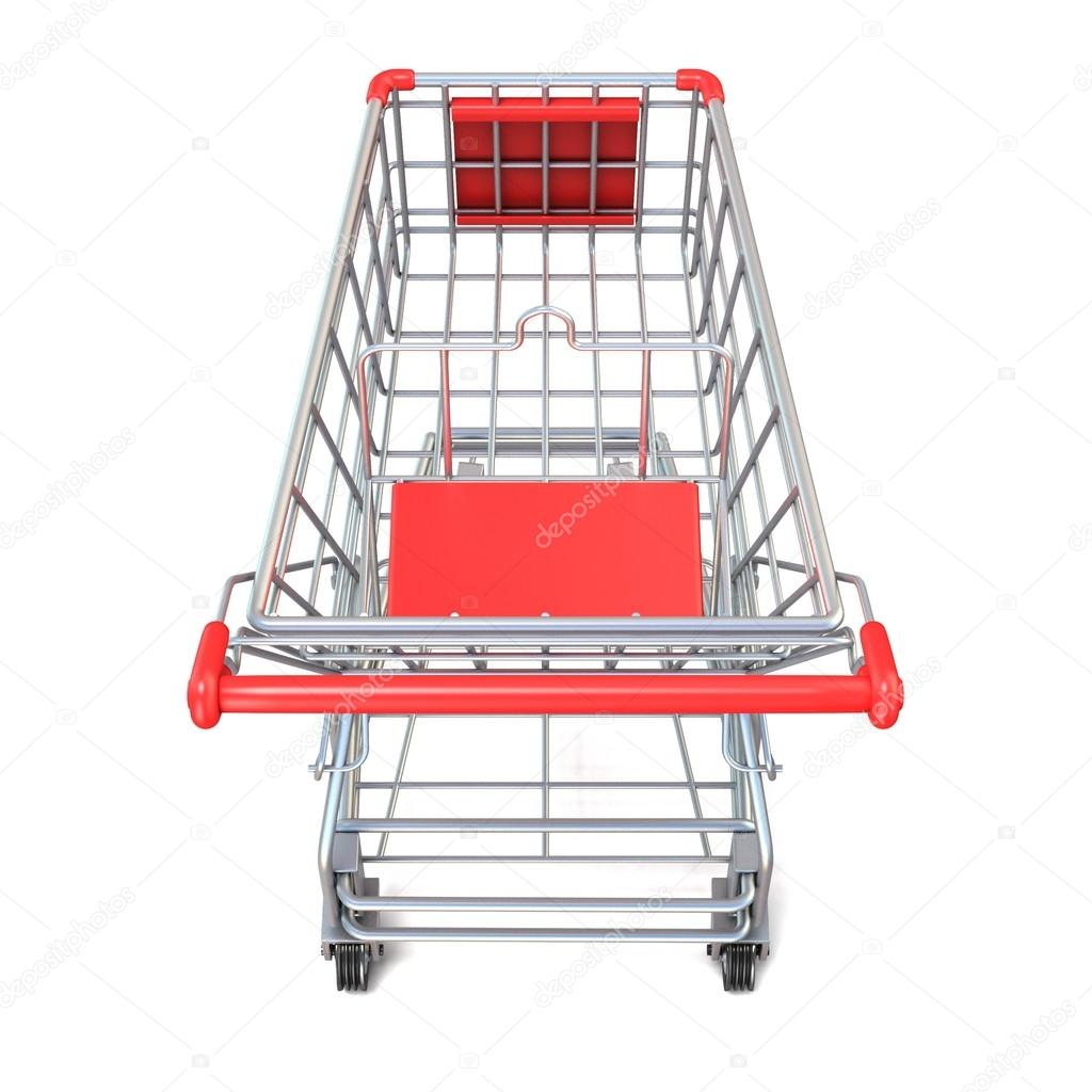 Shopping cart, top view. 3D render