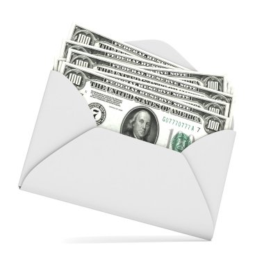 Zarf dolar. 3D render