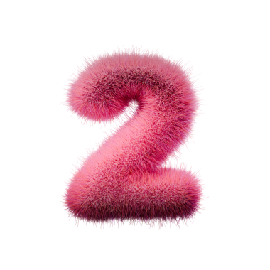 Pembe kürk Yazı Tipi 2. İKİ 3D görüntüleme resmi beyaz arkaplanda izole edildi