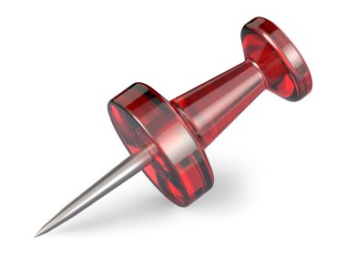 Kırmızı itme pin.3d render