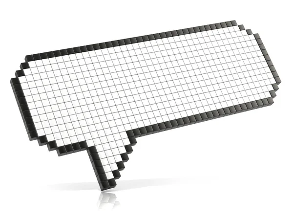 Pixel bublinu vyrobena z lesklé kostky. 3D vykreslování — Stock fotografie