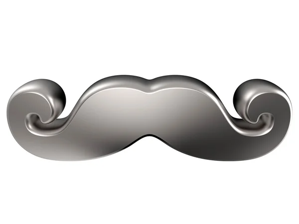 Silver mustache. 3D render — Stock Photo, Image