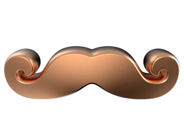 Bronze Schnurrbart. 3D-Darstellung — Stockfoto