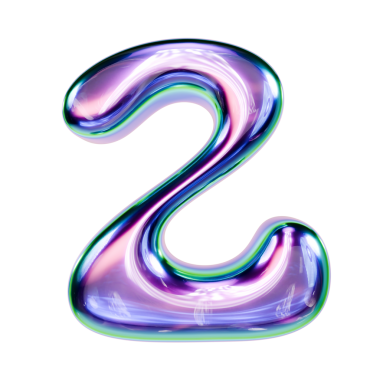 Sıvı metal yazı tipi 2 numara 2 WO 3D resimleme siyah arkaplan üzerinde izole