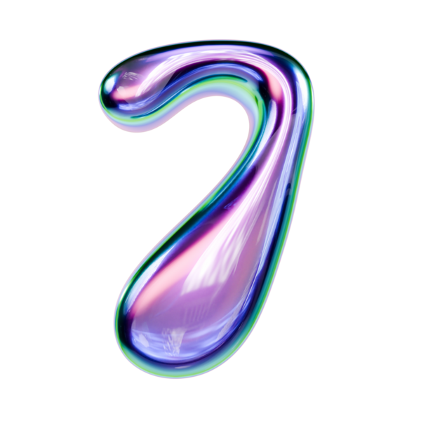 Sıvı metal yazı tipi numara 7 SEVEN 3D resimleme siyah arkaplan izole