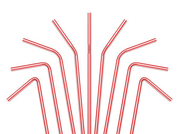 Drinking straws isolated on a white background. 3D render
