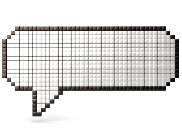 Піксельна мовна бульбашка з глянцевих кубиків. 3D візуалізація — стокове фото