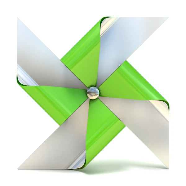 Pinwheel toy, four sided. 3D render — Stock Photo, Image