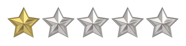 Conceito de voto. Classificação uma estrela dourada. Renderização 3D — Fotografia de Stock