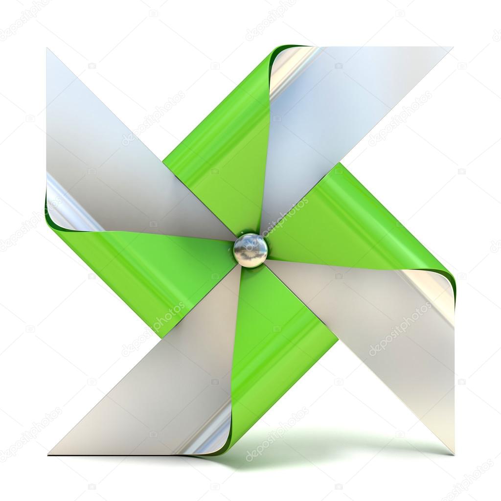 Pinwheel toy, four sided. 3D render