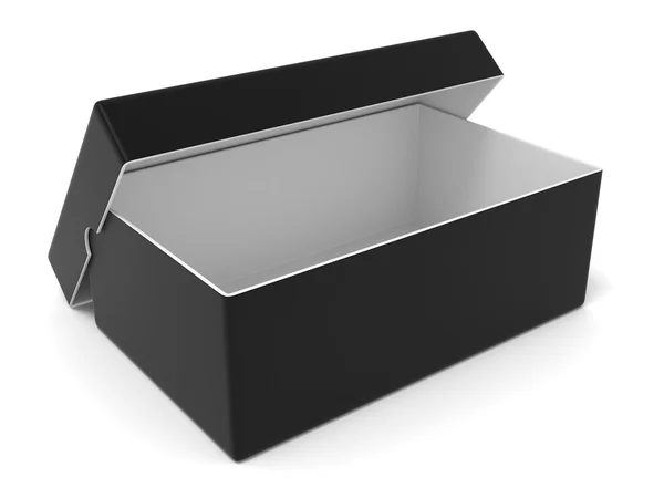 Caja negra vacía, renderizado 3D — Foto de Stock