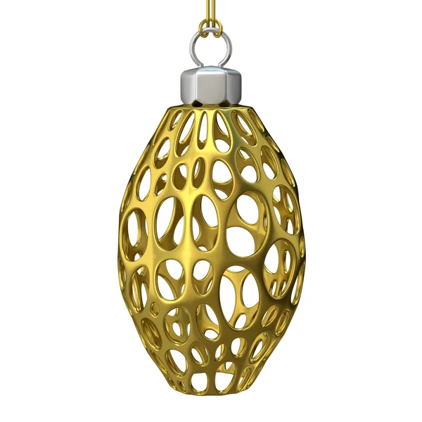 Gold Christmas ornament. 3D render — Stock Photo, Image
