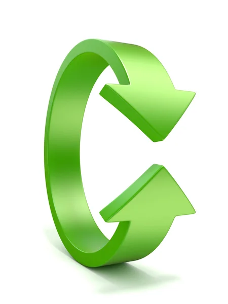 Verde, rotación vertical, signo de flecha. 3D — Foto de Stock