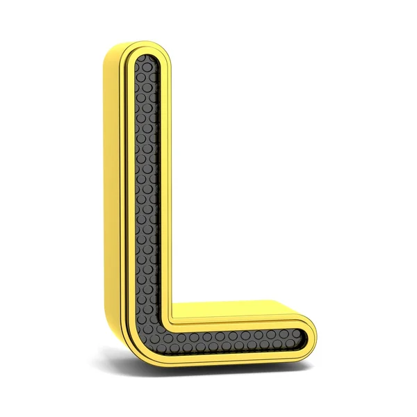 Alphabet rond doré et noir. Lettre L. 3D — Photo